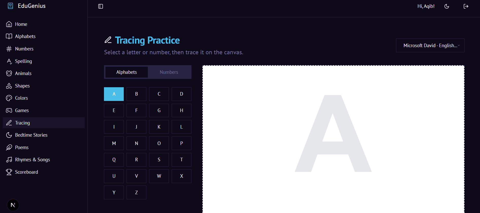 Edu Genius - Kids Learning Platform dashboard screen 12