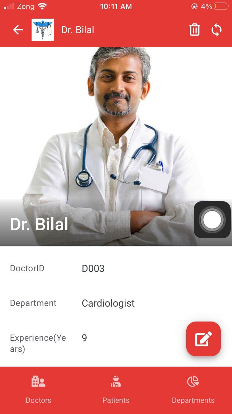 Hospital Management System mobile screen 4