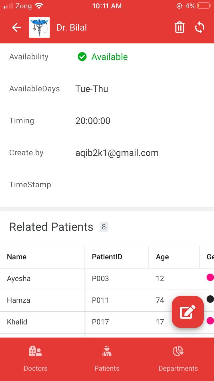 Hospital Management System mobile screen 5