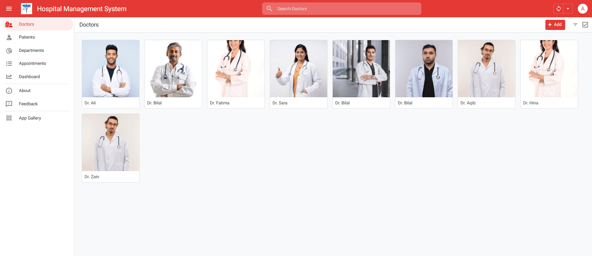 Hospital Management System dashboard screen 6