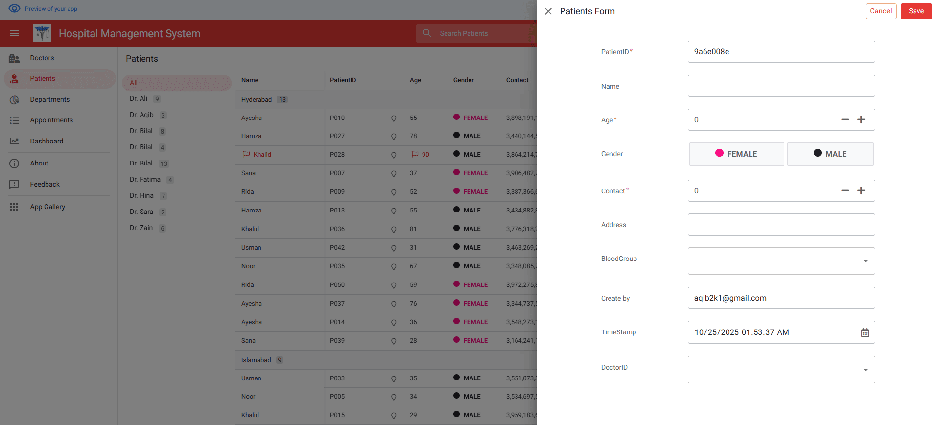 Hospital Management System dashboard screen 7
