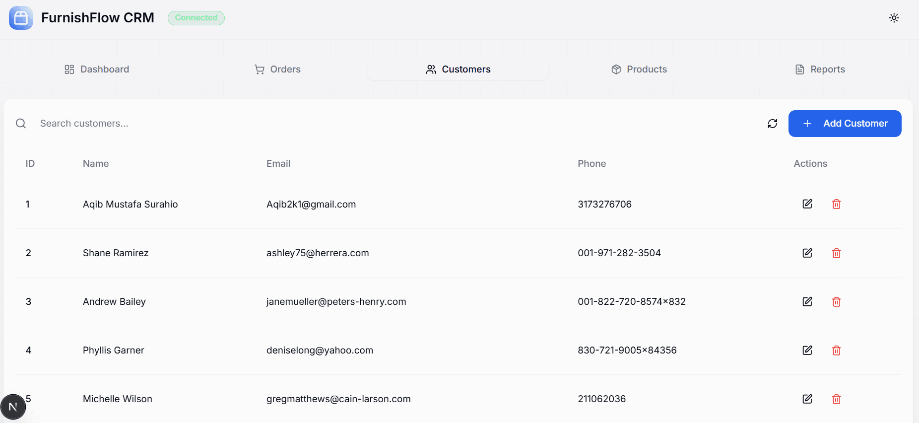 FurnishFlow E-Commerce System (Admin + Storefront) dashboard screen 7
