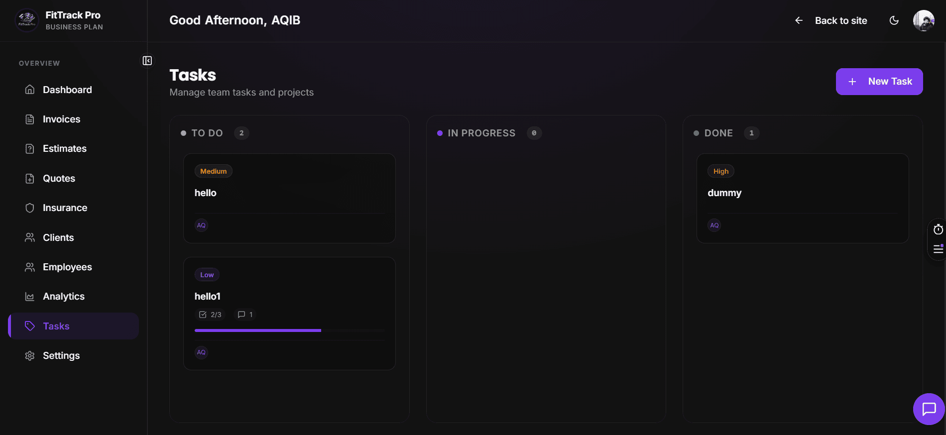 InvoiceCraft SaaS Web App dashboard screen 3