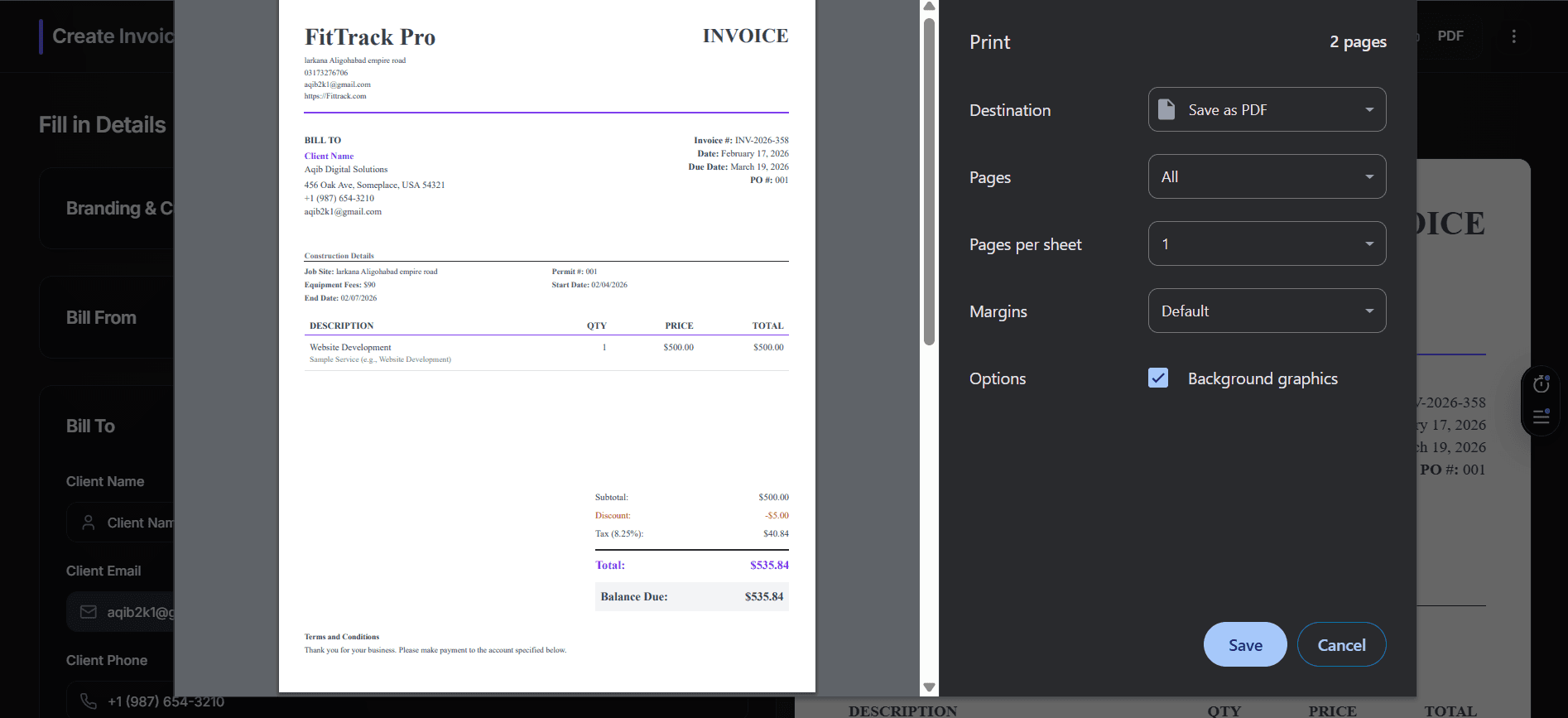 InvoiceCraft SaaS Web App dashboard screen 6